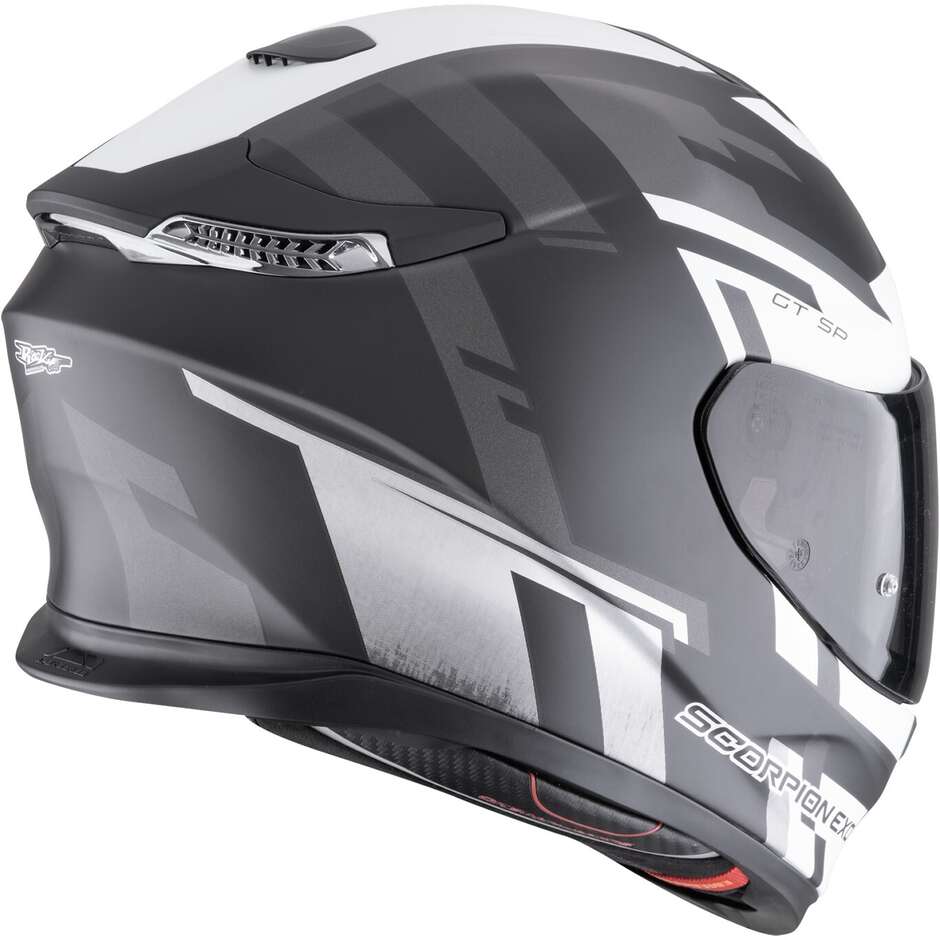 Casco Moto Integrale Scorpion EXO-GT SP AIR TORNADO Nero opaco Argento