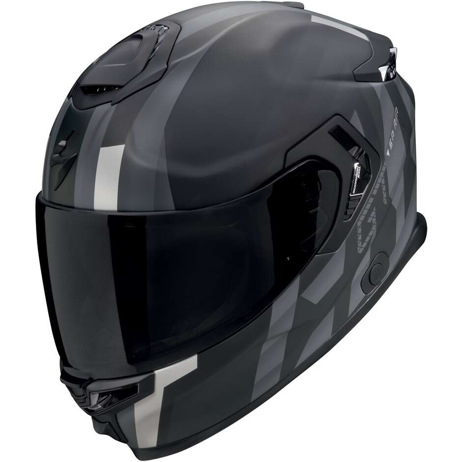 Casco Moto Integrale Scorpion EXO-GT SP AIR TOURADVEN Nero opaco Argento
