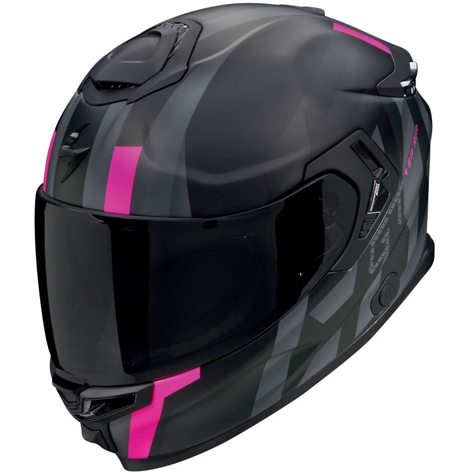 Casco Moto Integrale Scorpion EXO-GT SP AIR TOURADVEN Nero opaco Rosa