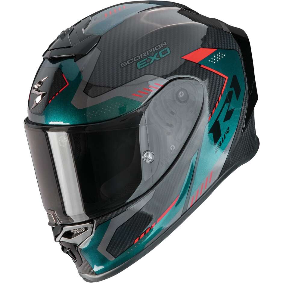 Casco Moto Integrale Scorpion EXO-R1 EVO CARBON AIR PROPEL Nero Verde