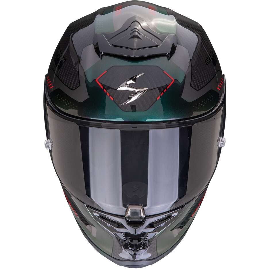 Casco Moto Integrale Scorpion EXO-R1 EVO CARBON AIR PROPEL Nero Verde