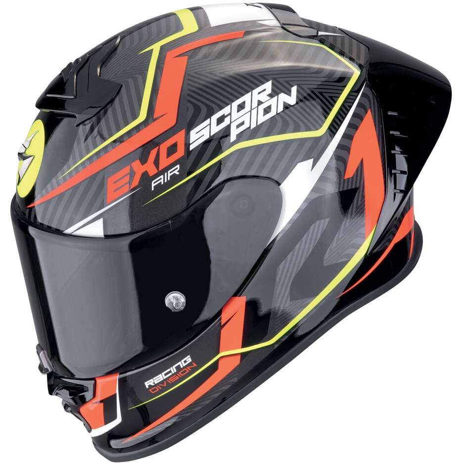 Casco Moto Integrale Scorpion EXO-R1 EVO II AIR COUP Nero Rosso Neon giallo