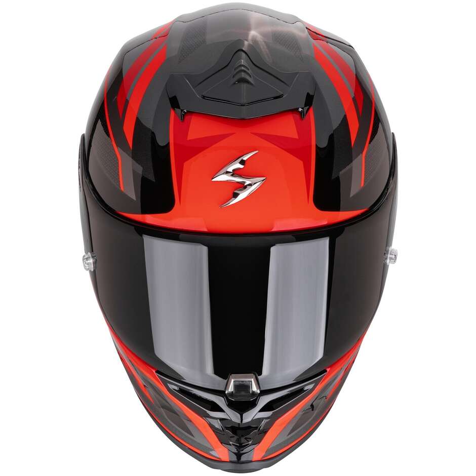 Casco Moto Integrale Scorpion EXO-R1 EVO II AIR VITAL Nero Argento Rosso