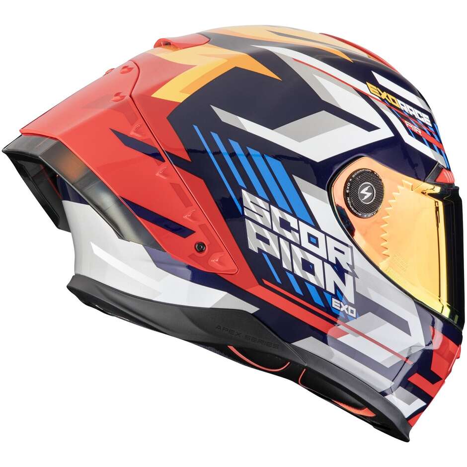 Casco Moto Integrale Scorpion EXO-RACE AIR KOBRA Blu Giallo Rosso