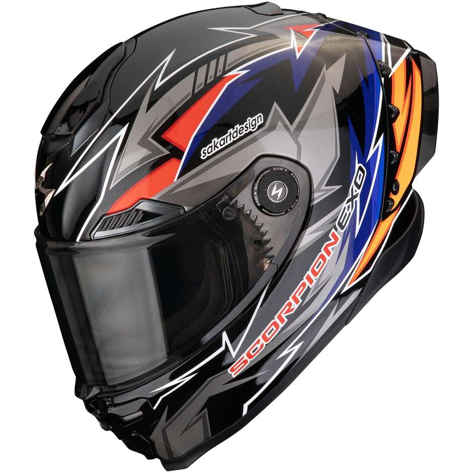 Casco Moto Integrale EXO-RACE AIR MOVE ON Nero Blu taglia L