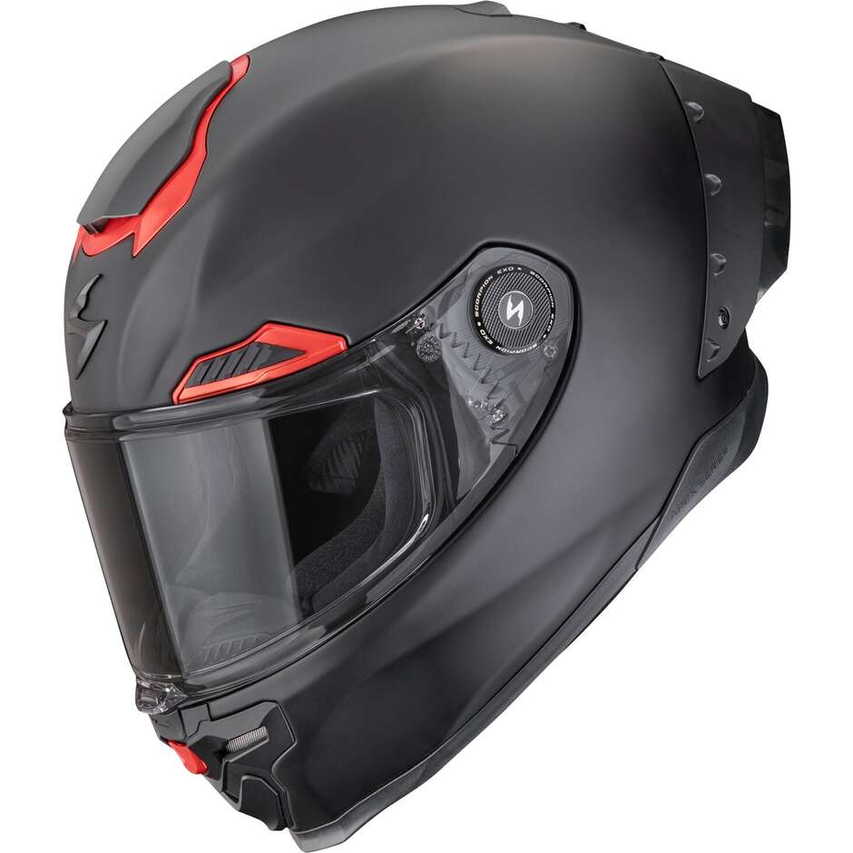 Casco Moto Integrale Scorpion EXO-RACE AIR SOLID Nero Rosso Opaco