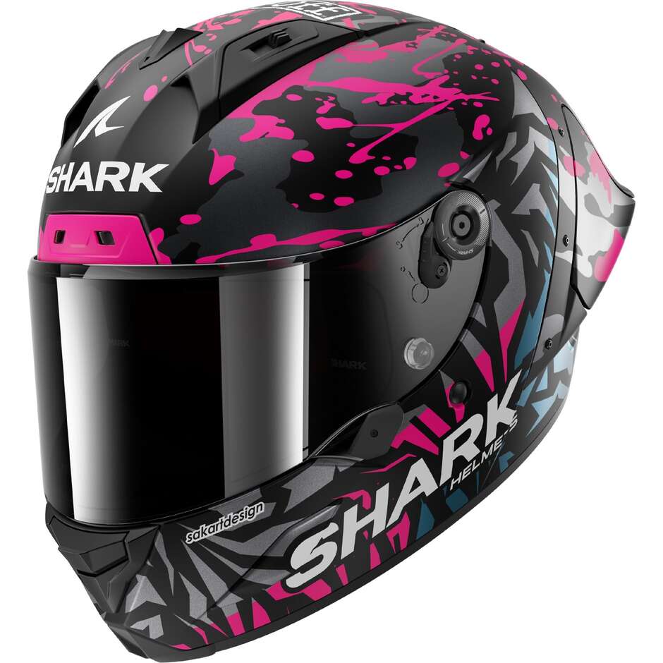 Casco Moto Integrale Shark AERON-GP FIM RACING #2 REPLICA REDDING Mat Nero Viola Blu