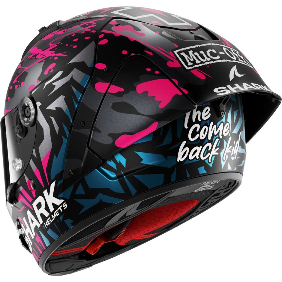 Casco Moto Integrale Shark AERON-GP FIM RACING #2 REPLICA REDDING Mat Nero Viola Blu