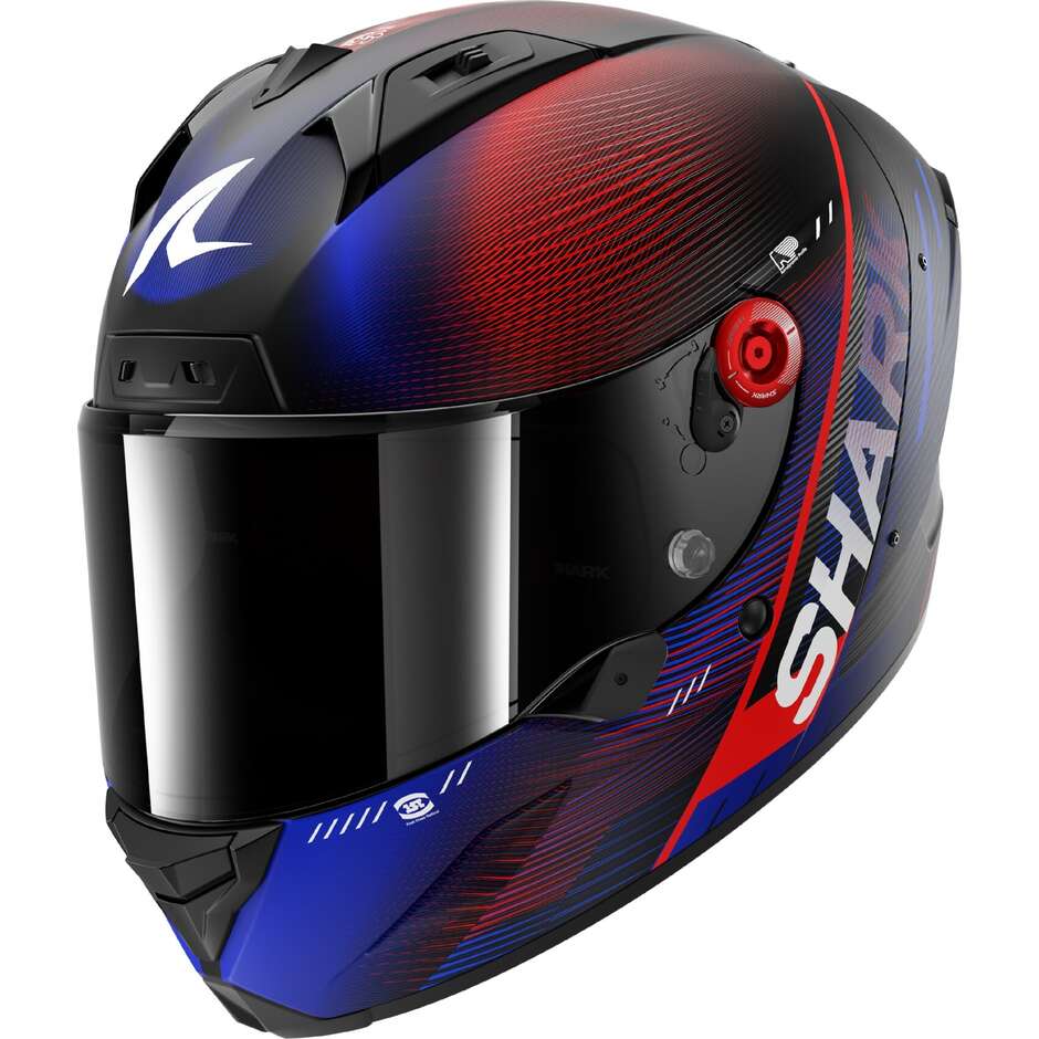 Casco Moto Integrale AERON SPEED-TECH Mat Carbon Blu R taglia L