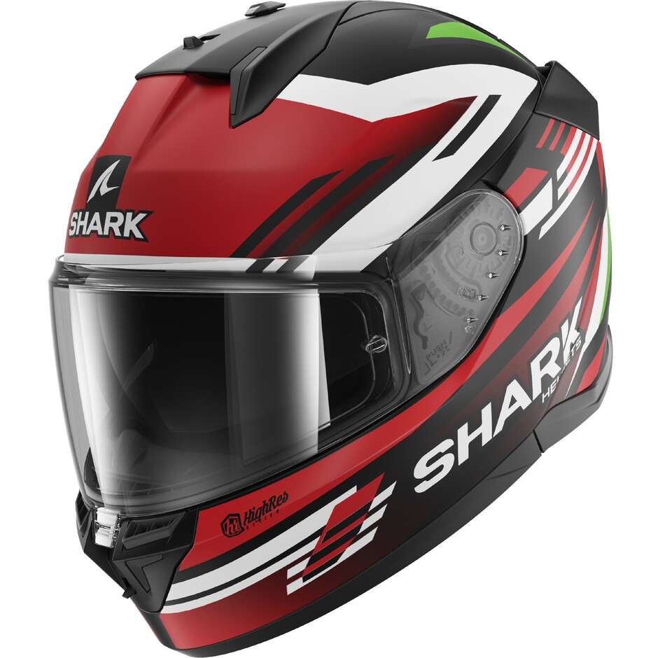 Casco Moto Integrale Shark D-SKWAL 3 FIRSTLAP Mat Nero Rosso Verde