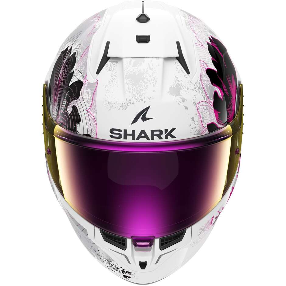 Casco Moto Integrale Shark D-SKWAL 3 MAYFER Bianco Viola Antracite