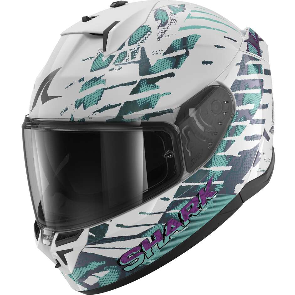 Casco Moto Integrale D-SKWAL 3 REPTAIA Bianco Cameleon taglia XS