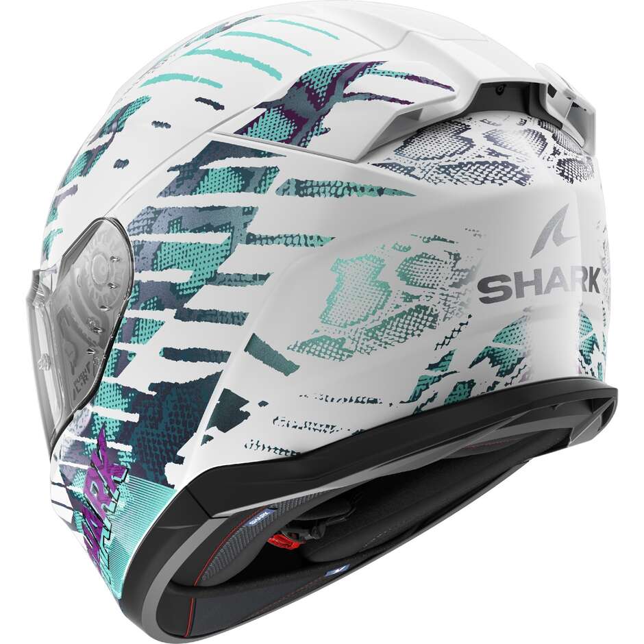 Casco Moto Integrale Shark D-SKWAL 3 REPTAIA Bianco Cameleon Bianco