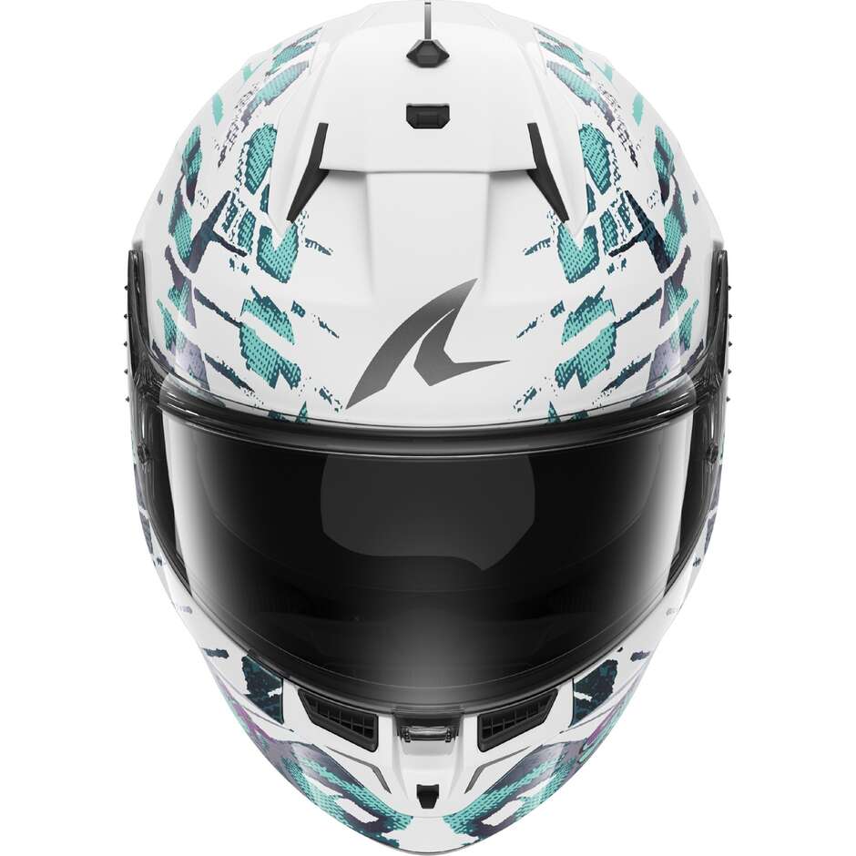 Casco Moto Integrale Shark D-SKWAL 3 REPTAIA Bianco Cameleon Bianco