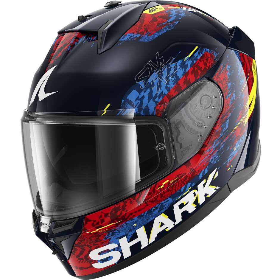 Casco Moto Integrale Shark D-SKWAL 3 SPEED-VIB Blu Rosso Blu