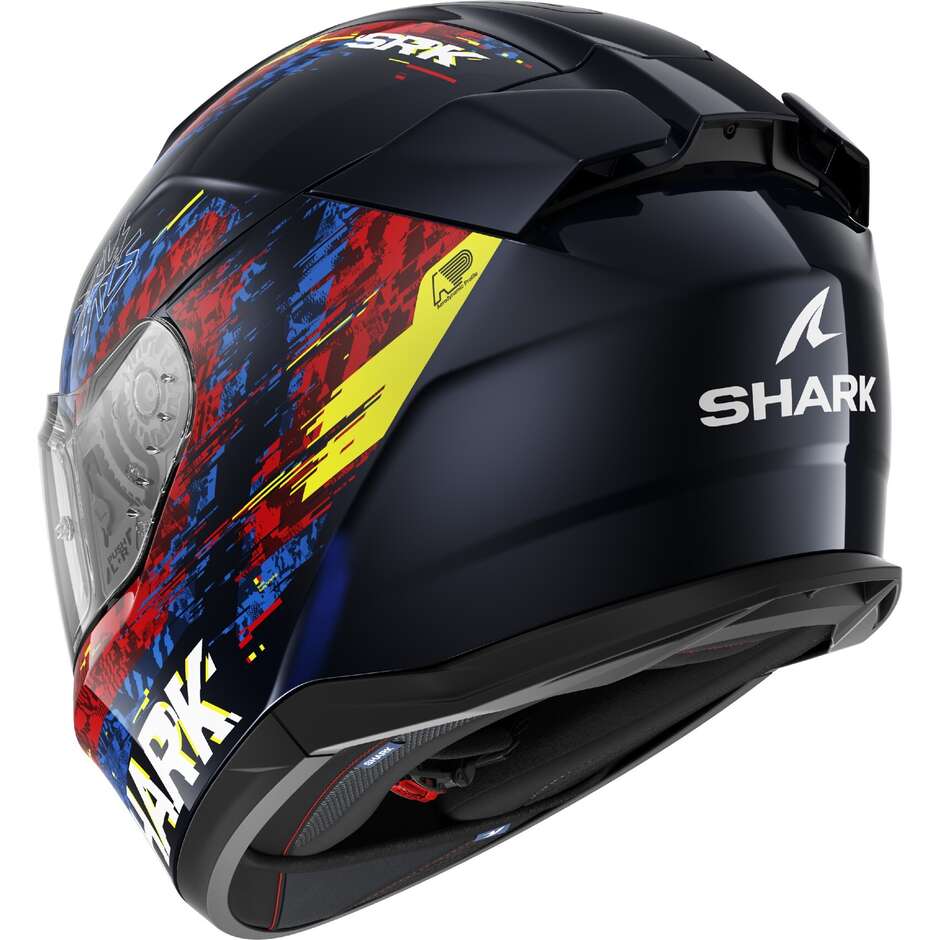 Casco Moto Integrale Shark D-SKWAL 3 SPEED-VIB Blu Rosso Blu