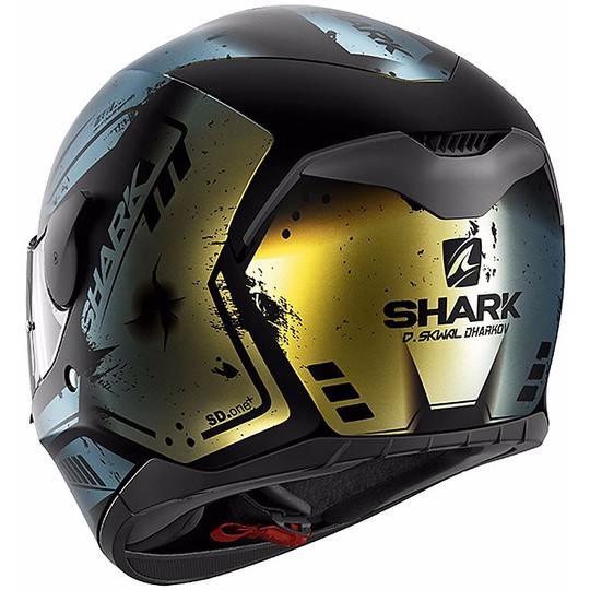 Casco Moto Integrale Shark D-SKWAL DHARKOV Nero Oro 