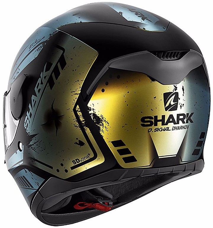 Casco Moto Integrale Shark D-SKWAL DHARKOV Nero Oro Vendita Online 