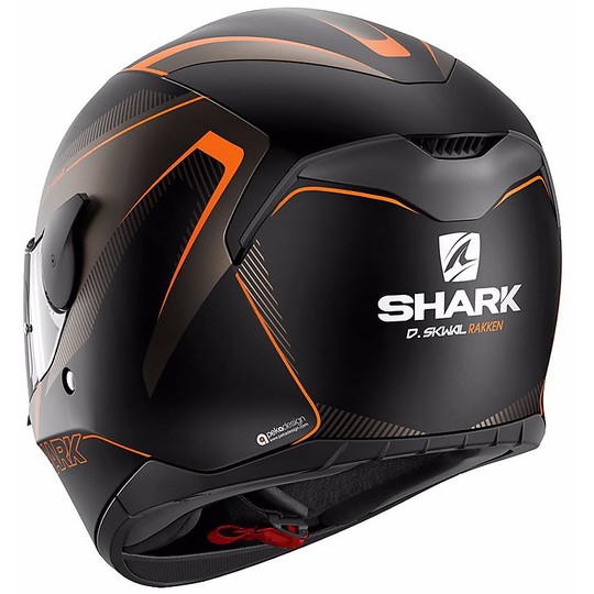 Casco Moto Integrale Shark D-SKWAL Rakken Mat Nero Arancio
