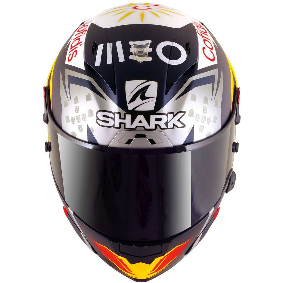 Casco Moto Integrale Shark RACE-R PRO GP OLIVEIRA SIGNATURE Blu Grigio Bianco