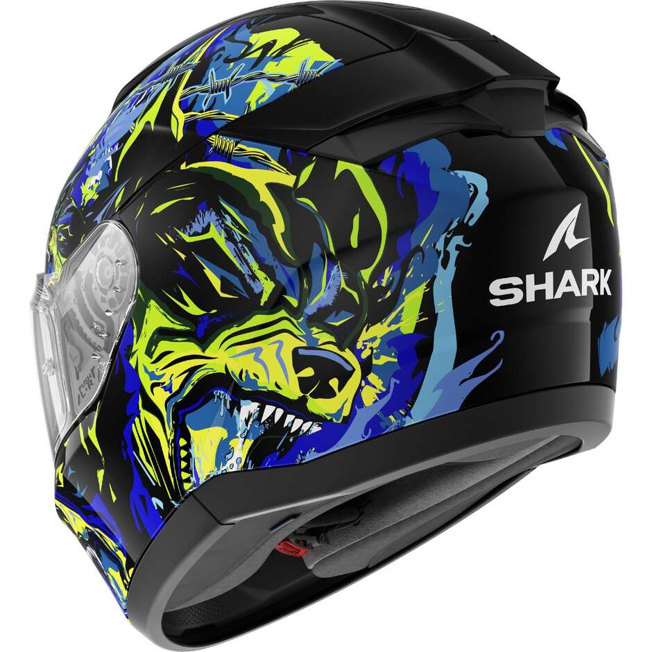 Casco Moto Integrale Shark RIDILL 2 RAGING BEAST Nero Blu Verde
