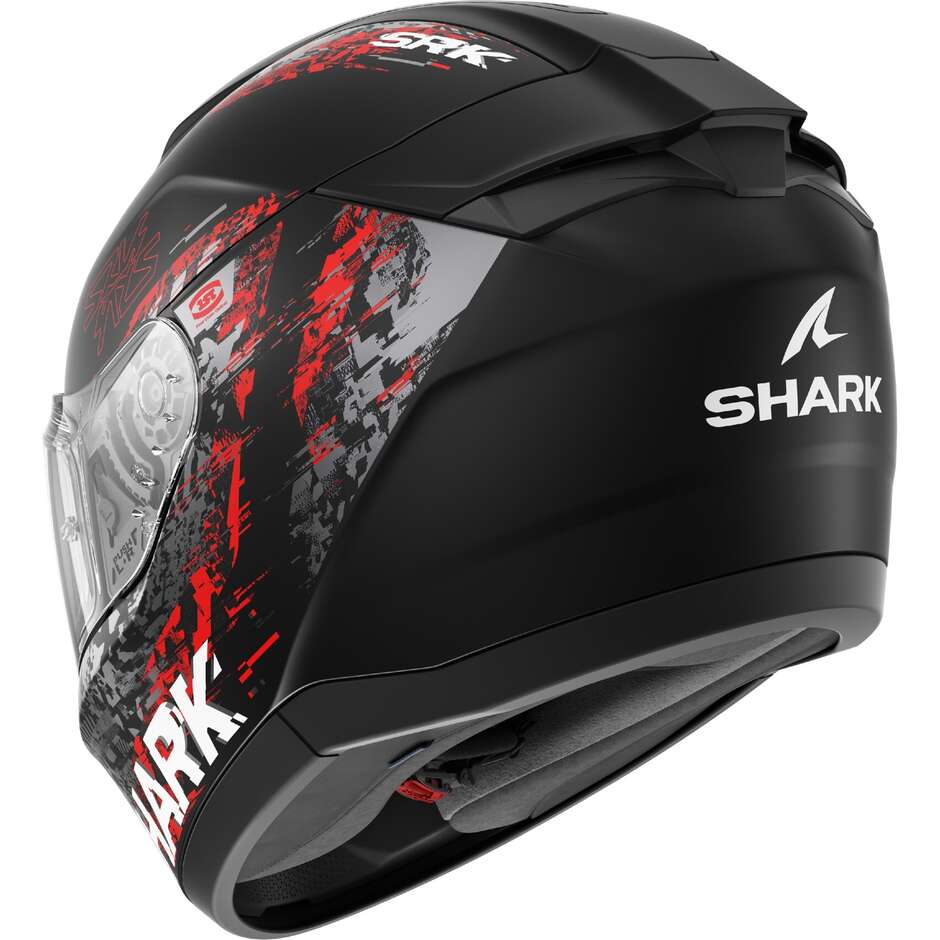 Casco Moto Integrale Shark RIDILL 2 SPEED-VIB Mat Nero Antracite Rosso