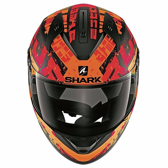 Casco Moto Integrale Shark RIDILL Kengal Mat Arancio Nero