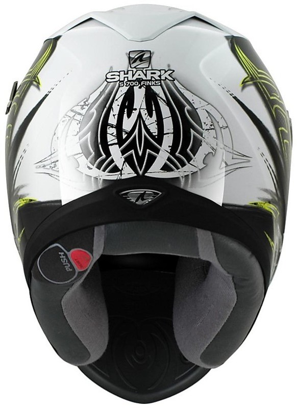 Casco Moto Integrale Shark S700 PINLOCK FINKS Nero Bianco Giallo Vendita  Online - Outletmoto.eu