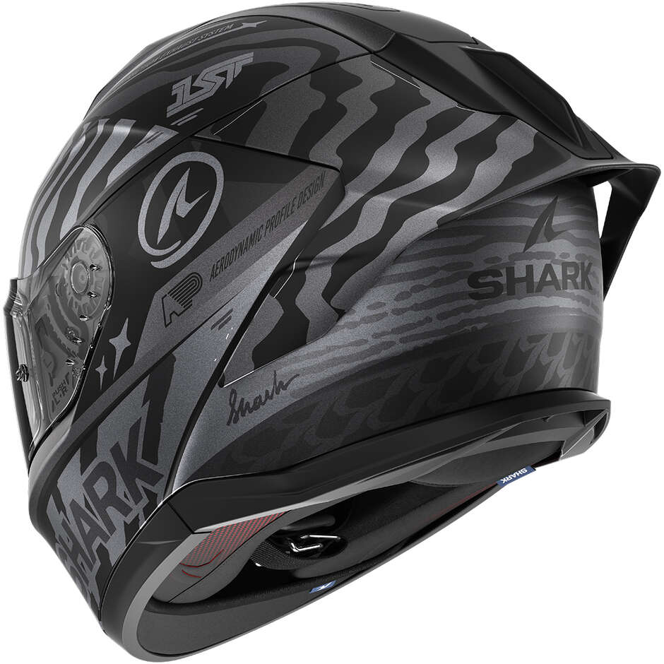 Casco Moto Integrale Shark SKWAL CUP SPEED-FANCY Mat Nero Antracite Silver