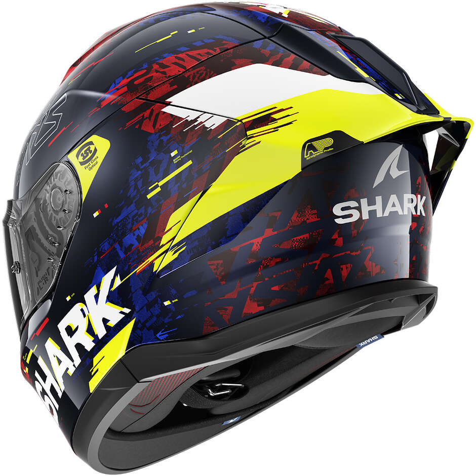 Casco Moto Integrale Shark SKWAL CUP SPEED-VIB Blu Rosso Giallo