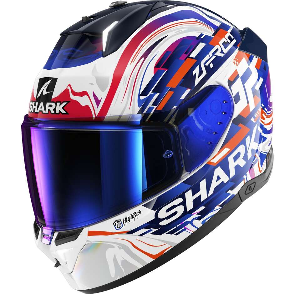 Casco Moto Integrale Shark SKWAL i3 REPLICA ZARCO GP DE FCE Bianco Viola Blu