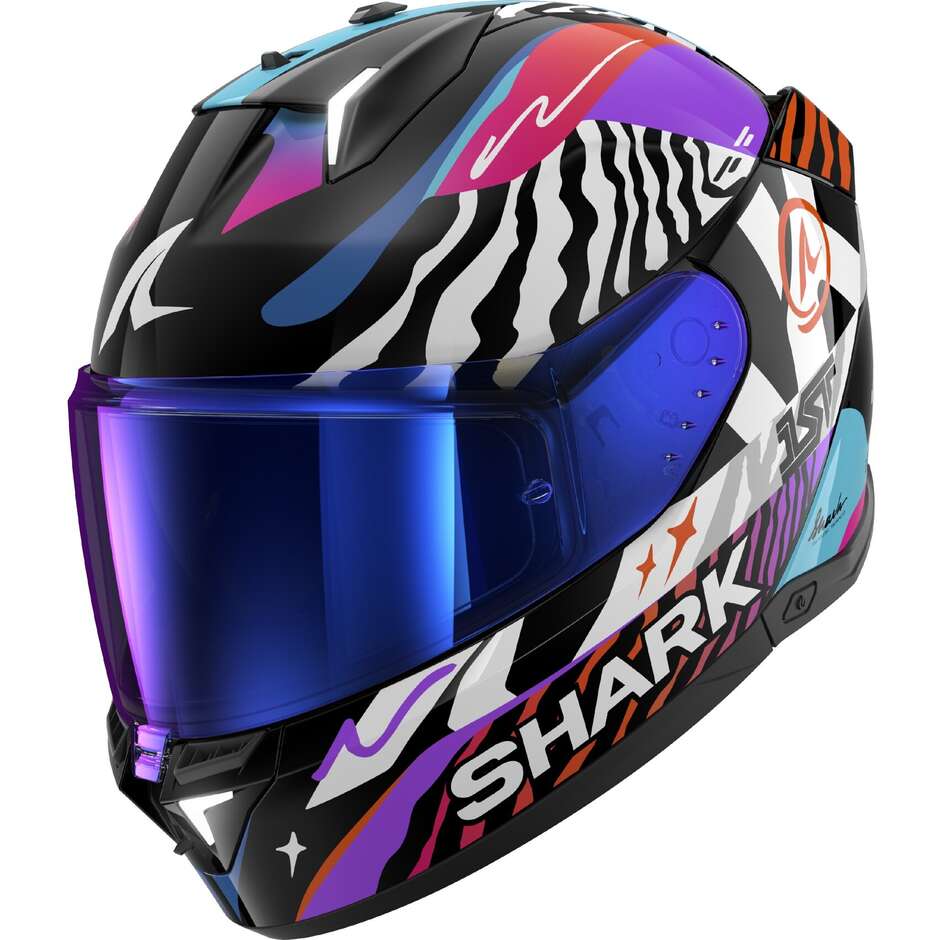 Casco Moto Integrale Shark SKWAL i3 SPEED-FANCY Nero Bianco Arancio