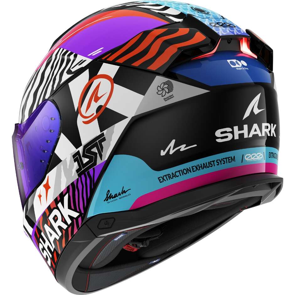 Casco Moto Integrale Shark SKWAL i3 SPEED-FANCY Nero Bianco Arancio