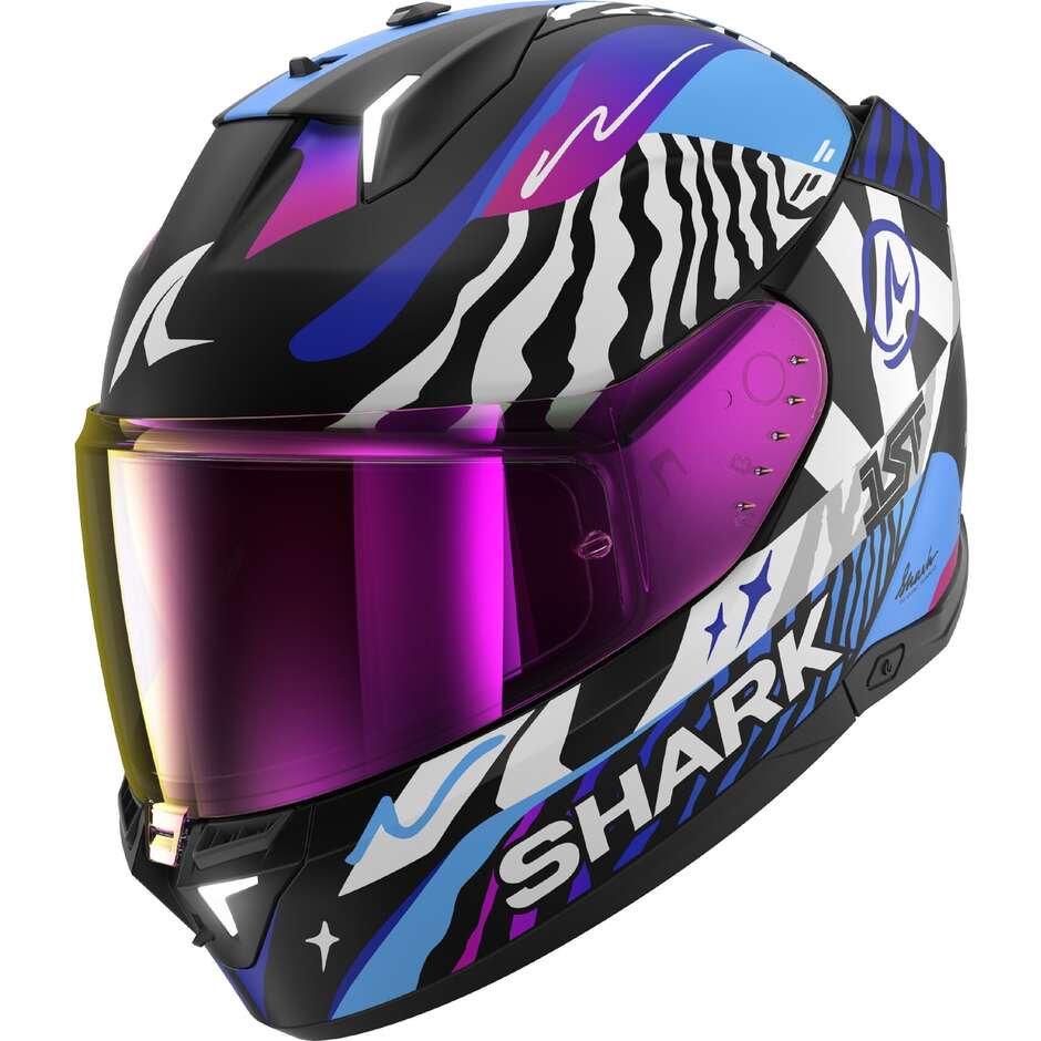 Casco Moto Integrale SKWAL i3 SPEED-FANCY Nero Bianco taglia XL