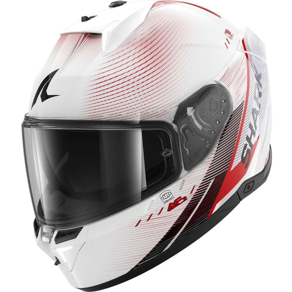 Casco Moto Integrale Shark SKWAL i3 SPEED-TECH Bianco Rosso Nero