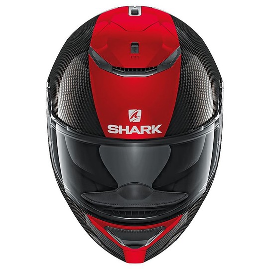 Casco Moto Integrale Shark SPARTAN CARBON 1.2 Carbon SKIN Rosso Nero