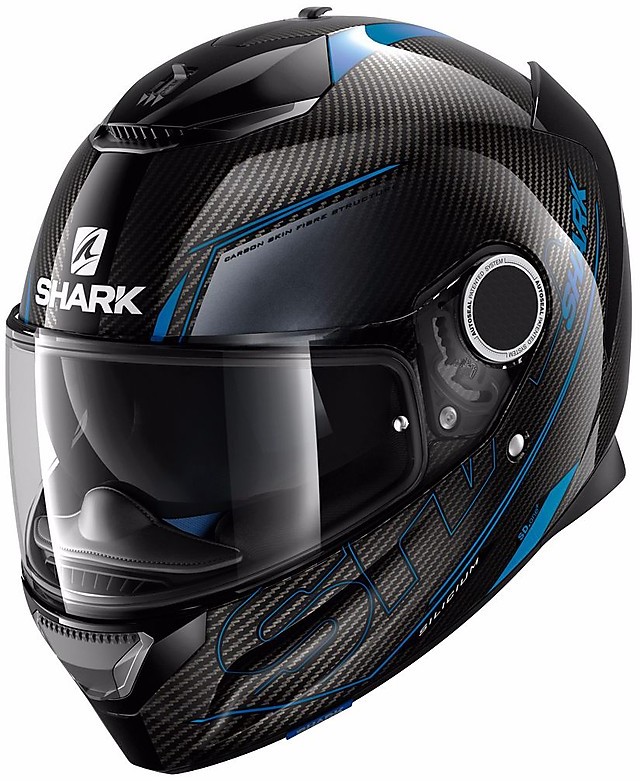 Casco Moto Integrale Shark SPARTAN CARBON Silicium Nero Blu Vendita Online  