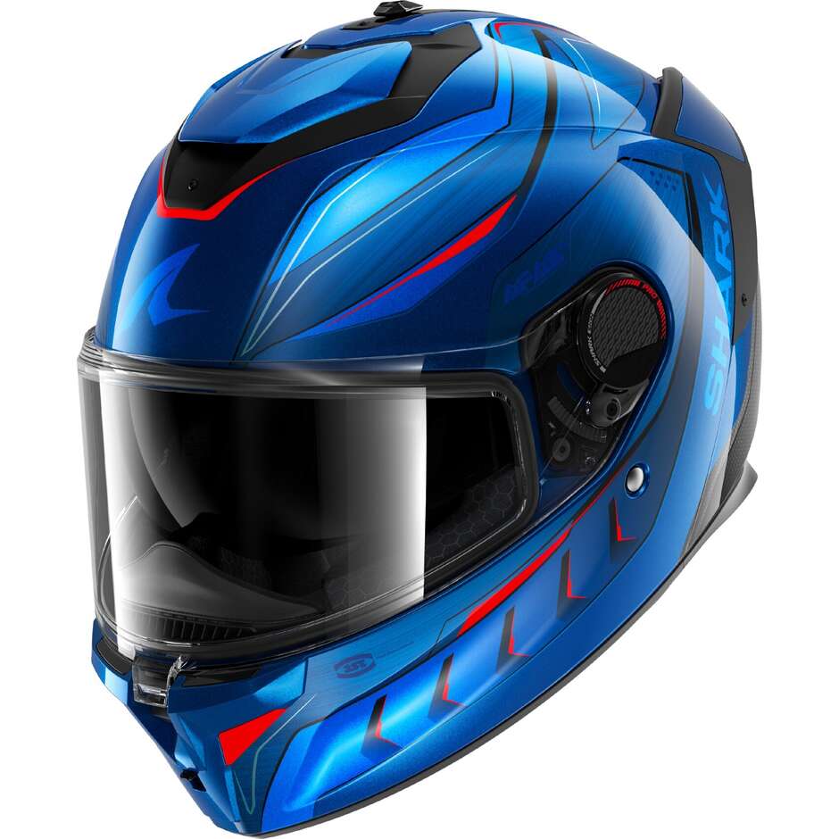 Casco Moto Integrale Shark SPARTAN GT PRO CARBON MEKARIUM Carbon Blu Arancio