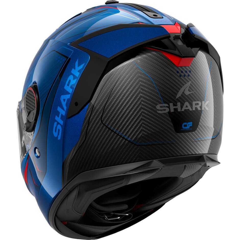 Casco Moto Integrale Shark SPARTAN GT PRO CARBON MEKARIUM Carbon Blu Arancio