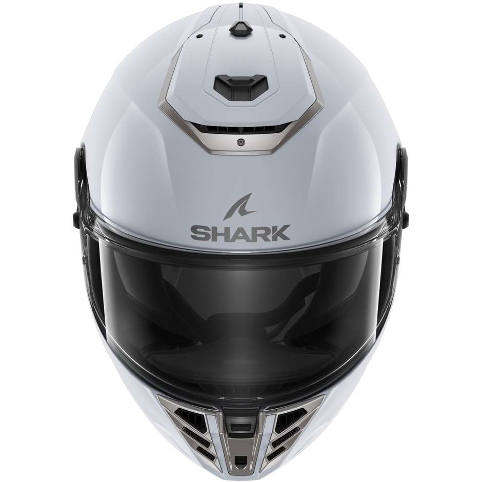 Casco Moto Integrale Shark SPARTAN RS Blank Bianco Grigio Lucido