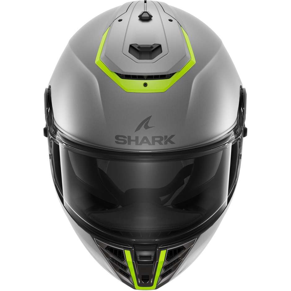 Casco Moto Integrale Shark SPARTAN RS Blank SP Grigio Giallo Opaco