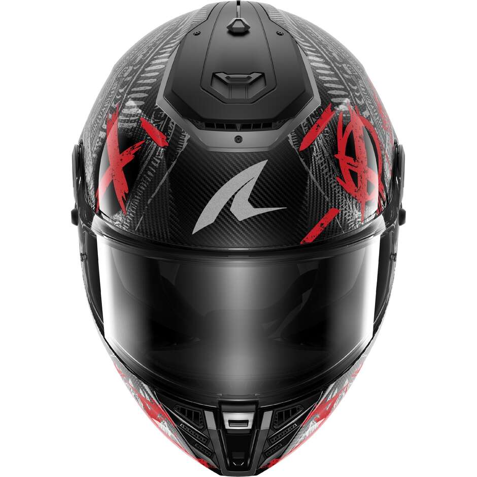 Casco Moto Integrale Shark SPARTAN RS CARBON SHIEVER Carbon Antracite Rosso