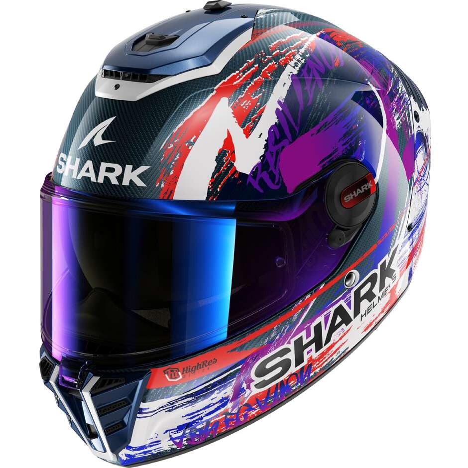 Casco moto Integrale Shark SPARTAN RS CARBON ZARCO SIGNATURE Bianco Viola
