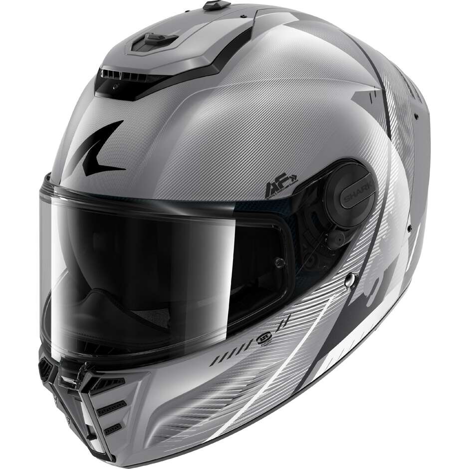 Casco Moto Integrale Shark SPARTAN RS SPEED-TECH Silver Bianco Nero