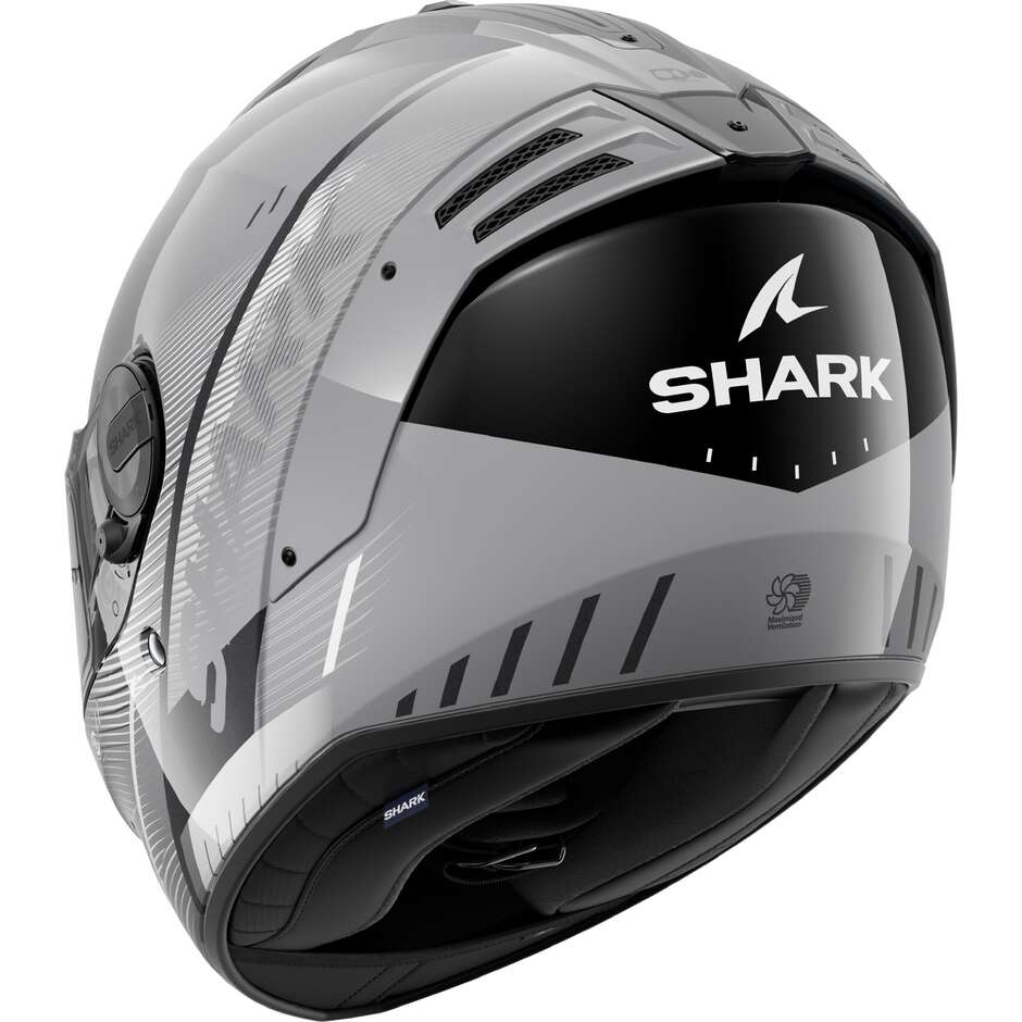 Casco Moto Integrale Shark SPARTAN RS SPEED-TECH Silver Bianco Nero