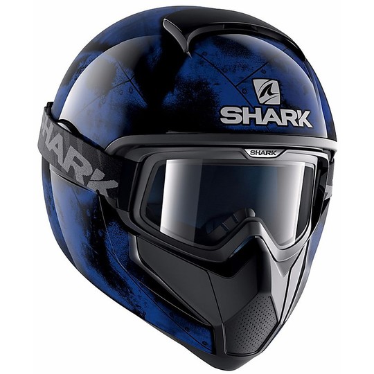 Casco Moto Integrale Shark VANCORE Flare Nero Blu 