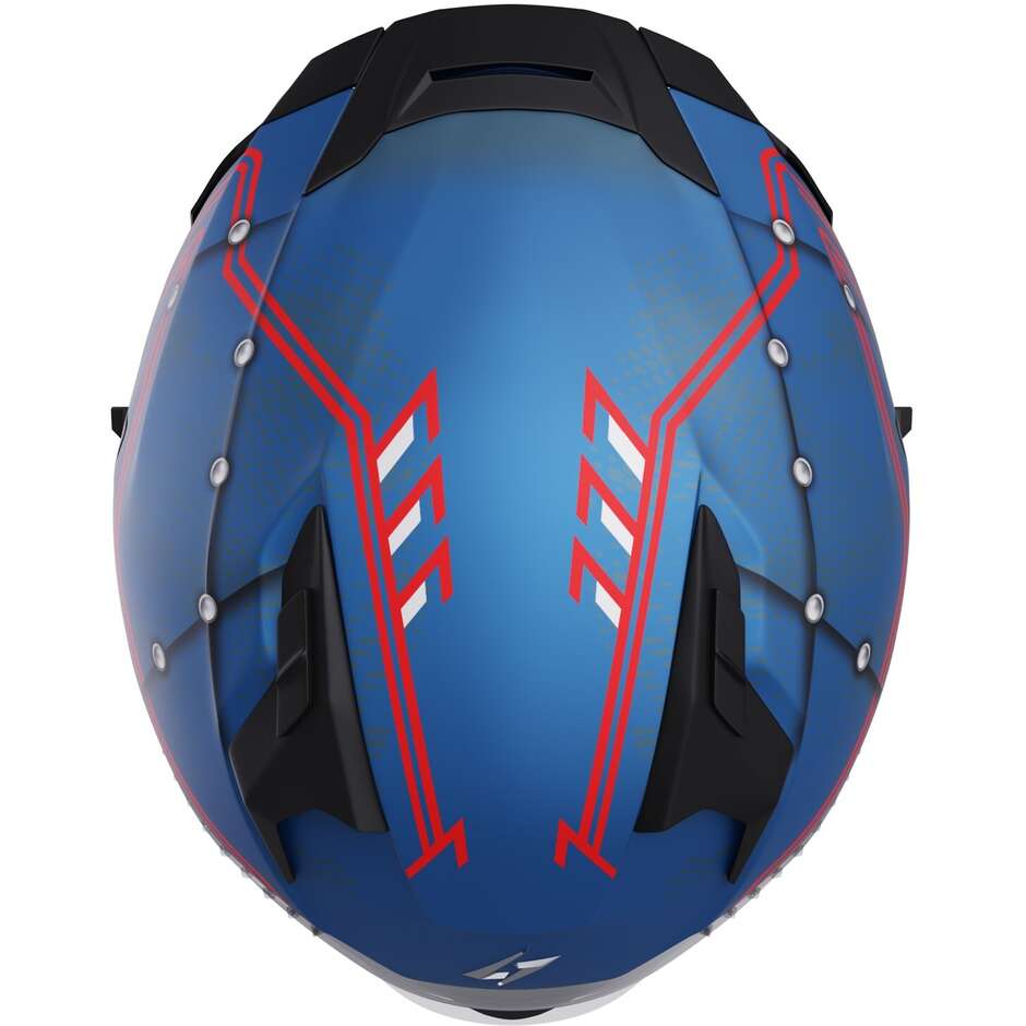 Casco Moto Integrale Stormer BLASTER MAVERICK Blu Metal Opaco