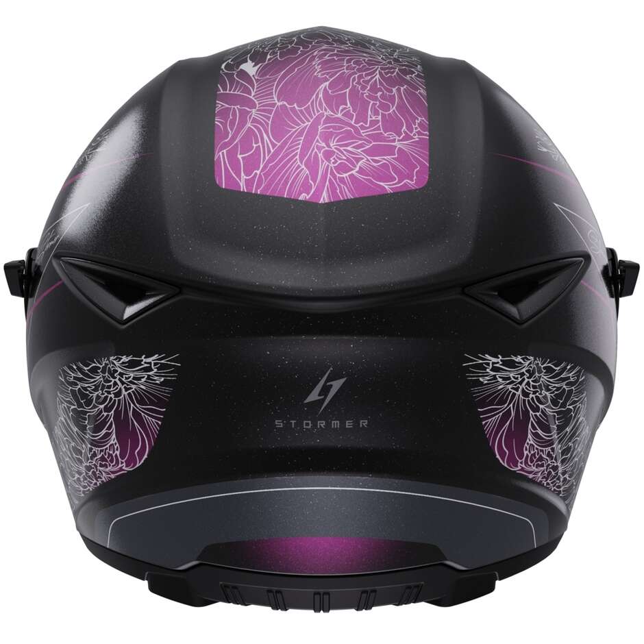 Casco Moto Integrale Stormer  STRIKE BLOSSOM Viola Rosa Perla
