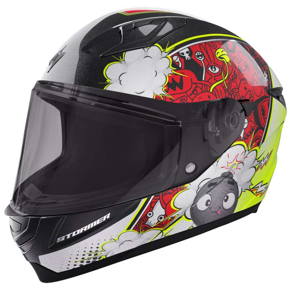 Casco Moto Integrale Stormer Strike Kid Boom Rosso