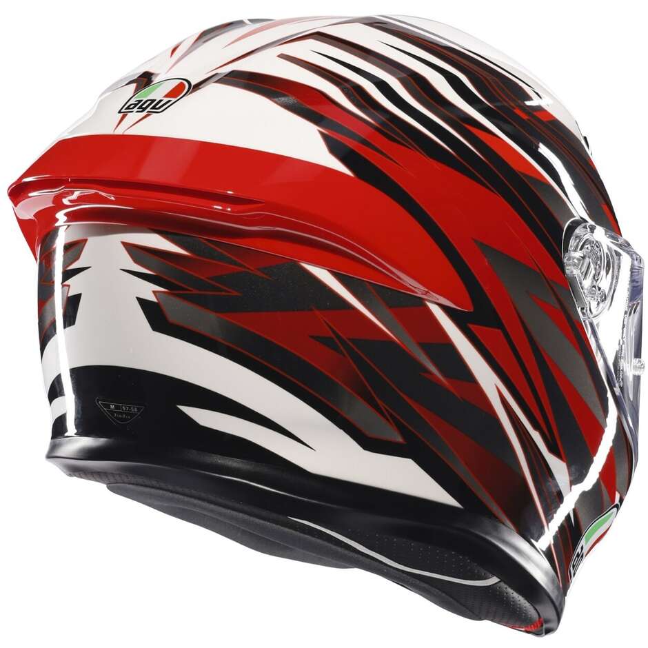 Casco Moto Integrale Touring in Fibra AGV K6 S REEVAL Bianco Rosso Grigio